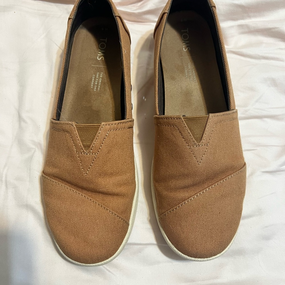 Toms Slip-On Loafers in Brown Canvas